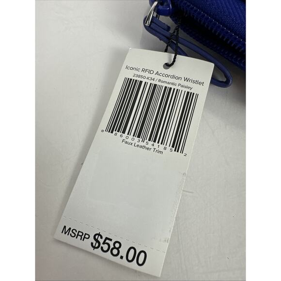 NWT Vera Bradley Romantic Paisley Iconic RFID Accordion Wrislet Wallet - Picture 4 of 10